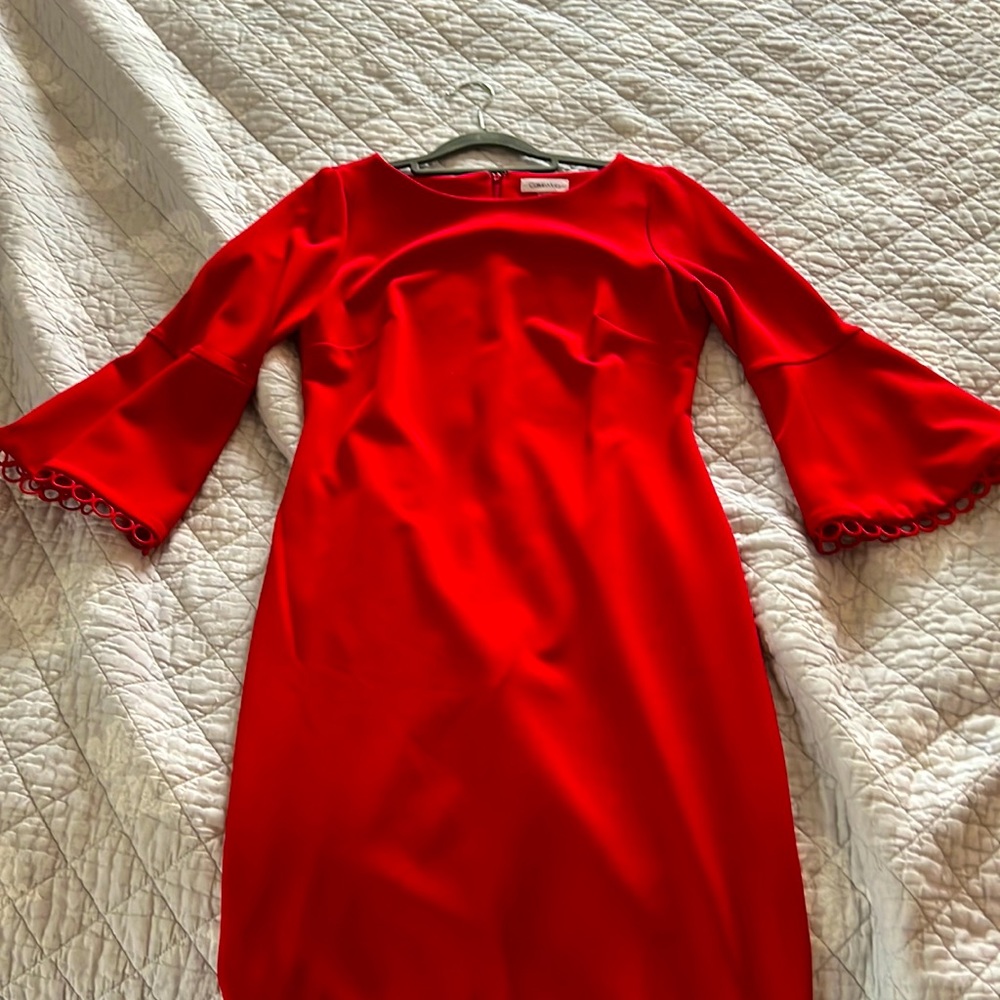 Calvin Klein Red Women’s Midi Dress Size 6